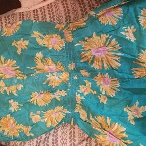 Sunflower printed short romper
